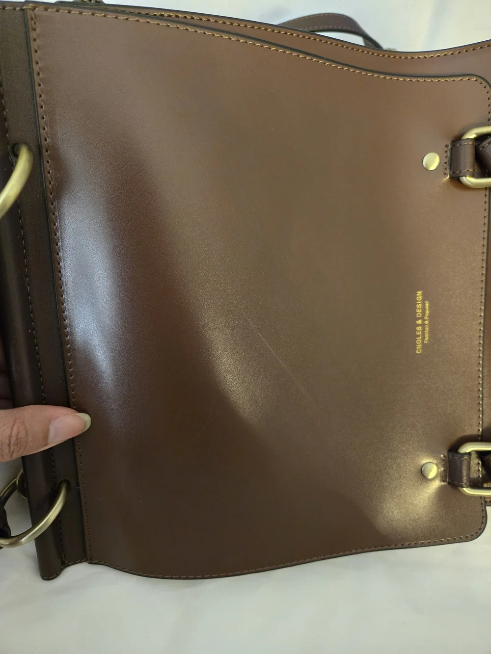 Brown Leather Crossbody Backpack